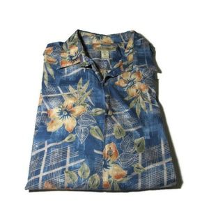 Vinage Tori Richard Cotton Hawaiian Shirt XXL Blue